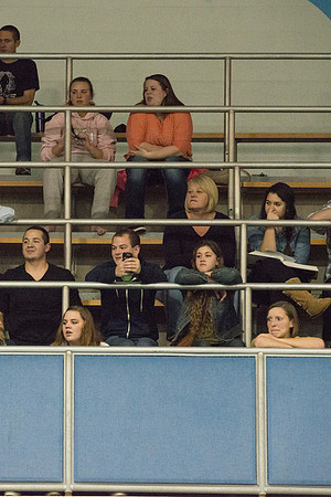 Spectators watch as BYU-Idaho swimmers compete in the swimming championship held in the Hart Building