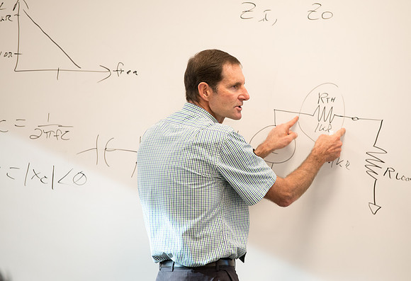 Jody Swenson teaches a class in the new Science and Techonolgy Center.