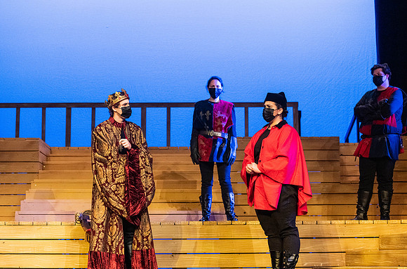 BYU-Idaho theatre department dress rehearsal of Shakespeare's Henry V.