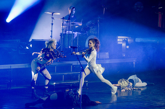 Lindsey Stirling at BYU-Idaho. A classically trained violinist from Gilbert, AZ, Lindsey has entered a futurist world of electronic big beats and animation, leaping through the music industry with ove