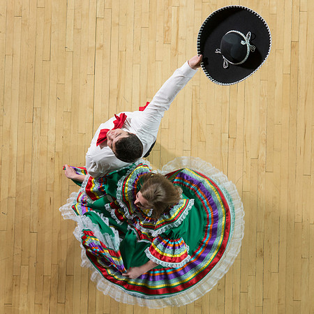 Marketing photos shot from the catwalk in the Hart Gym for their upcoming tour.