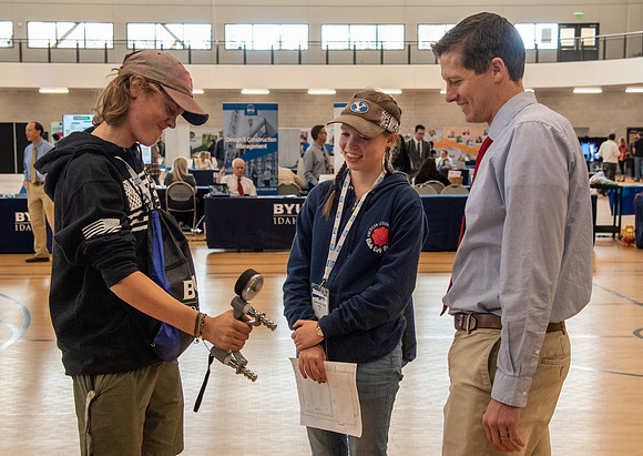 Prospective students learn about the academic departments at BYU-Idaho during Campus Day.
