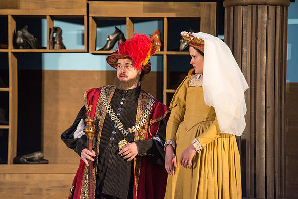 Brigham Young University-Idaho's production of The Shomaker's Holiday performed out in the amphitheatre in front of the McKay Library.