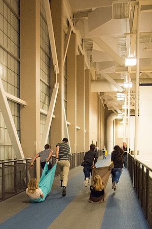 Students have fun at i-night activities before the start of the new semester.