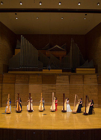 Harp Ensemble dress rehearsal
