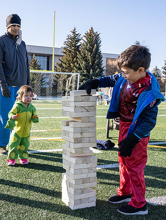 BYU-Idaho employees and their families enjoy a beautiful fall day at the stadium track.