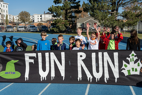 BYU-Idaho employees and their families enjoy a beautiful fall day at the stadium track.