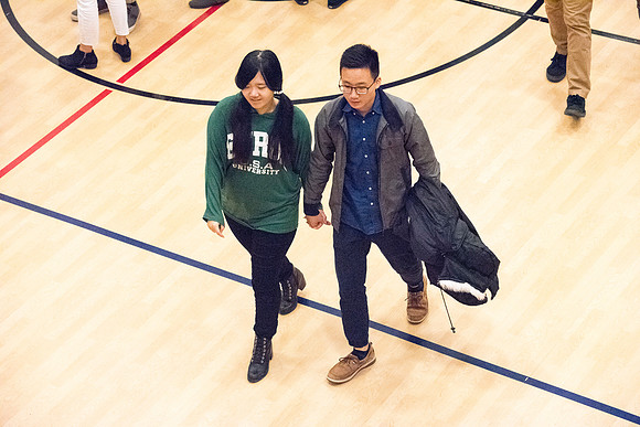 President Gilbert and his wife, Christine host a campus-wide date night for the students and their dates.