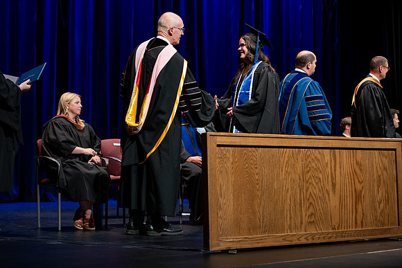 Graduates during convocation for the College of Performing and Visual Arts.