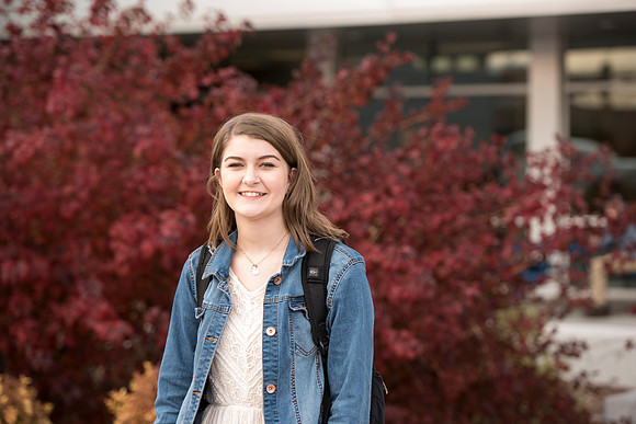Information Technology students pose on campus for the department webpage.