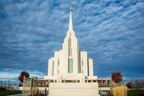 Rexburg Temple one fall morning.