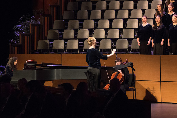 Women's choir perform at the devotional.