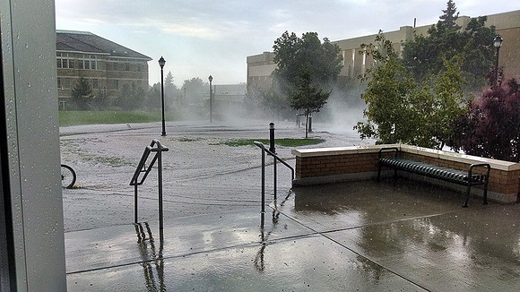 July 15, 2014 Over an inch of rain in less than an hour created a flash flood through Rexburg streets, through a few BYU-Idaho buildings and also flooded several students basement apartments. The even