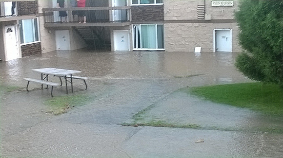 July 15, 2014 Over an inch of rain in less than an hour created a flash flood through Rexburg streets, through a few BYU-Idaho buildings and also flooded several students basement apartments. The even
