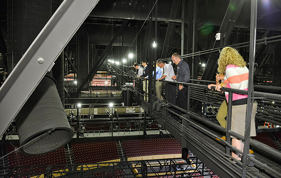 New employees get a tour of the BYU-Idaho Center.