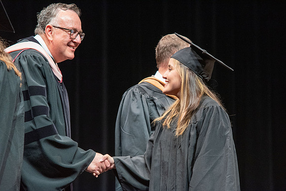 Graduates during convocation for the College of Performing and Visual Arts.