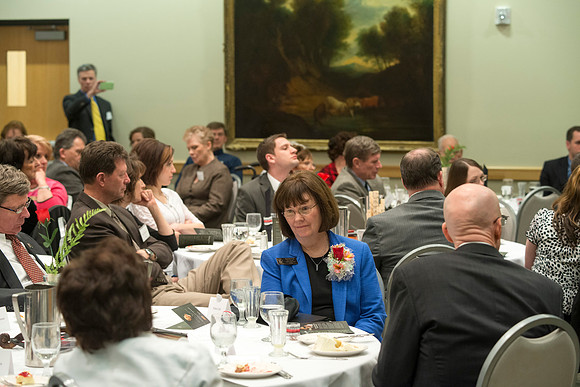 Eliza R. Snow Award members and guest enjoy an evening of god food and entertainment honoring Rick and Cheryl Hansen for their service towards the Arts.
