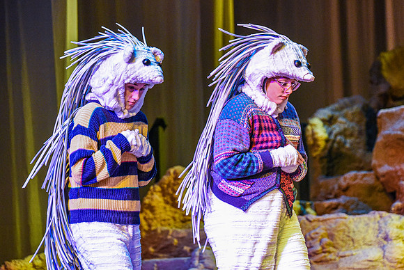 The theatre department's dress rehearsal of the Wind in the Willows in the Snow Drama Theatre.
