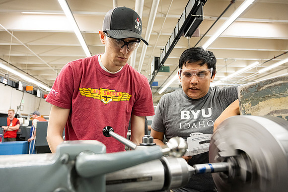 Students working in the metal lab.