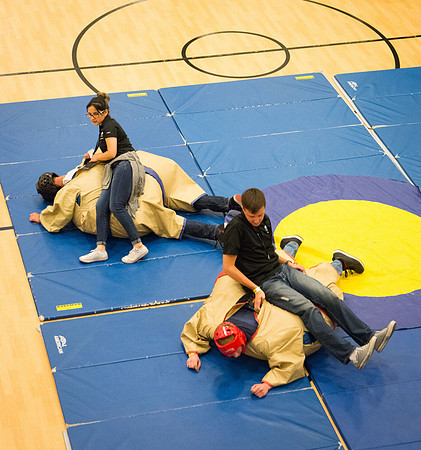 Students have fun at i-night activities before the start of the new semester.