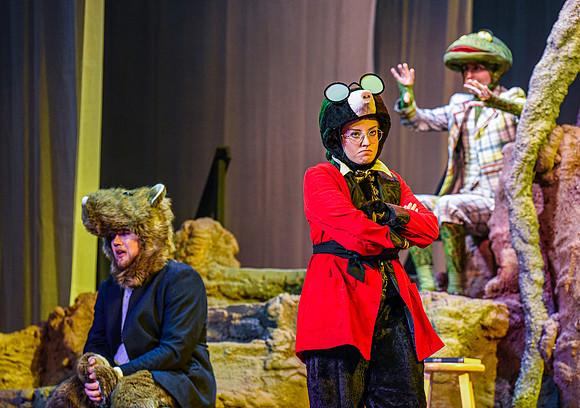 The theatre department's dress rehearsal of the Wind in the Willows in the Snow Drama Theatre.
