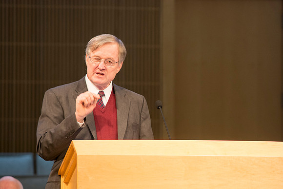 Richard Oman, former Senior Curator of Art at the LDS Church Museun of History &amp; Art, speaks to students and guests at BYU-Idaho about artistic renditions of the Tree of Life found across the worl