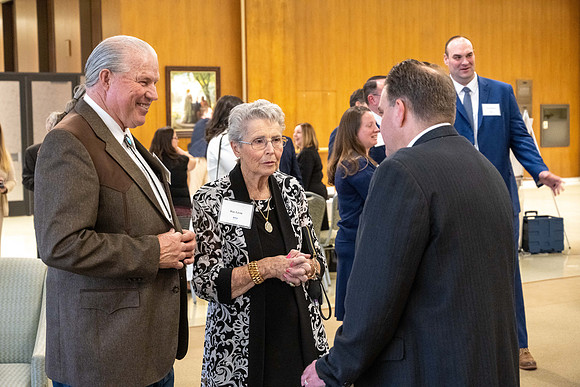 President Henry J Eyring hosts a dinner for guest at the Church Office Building in Salt Lake City, Utah.