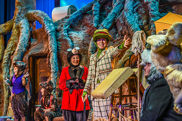 The theatre department's dress rehearsal of the Wind in the Willows in the Snow Drama Theatre.