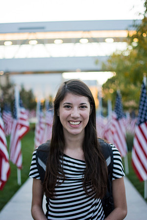 Cassie Klippel in the Central Quad on Constitution Day.