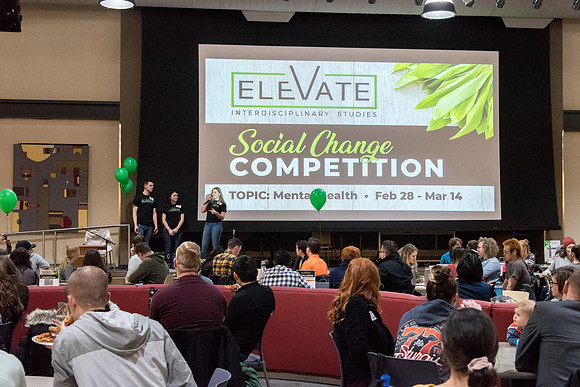 This Social Change Team Competition event is sponsored by the Interdisciplinary Studies council. ELEVATE is a campus wide competition where teams of 5 students (from 3 different colleges) will create