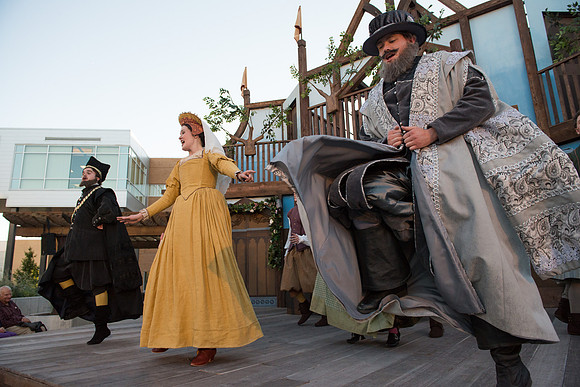 Brigham Young University-Idaho's production of The Shomaker's Holiday performed out in the amphitheatre in front of the McKay Library.
