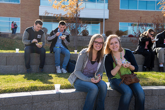 The Alumni Association provided a Potato bar following the celebration photo in the Spori Quad.