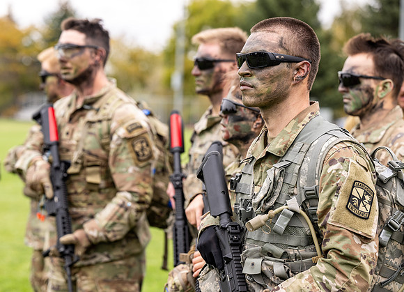 ROTC cadets get the opportunity to fly in a Blackhawk helicopter to their training site.