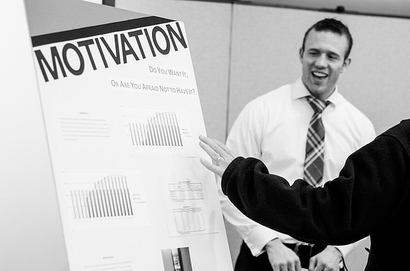 Communication Major Seniors present their original projects at the Communication Senior Showcase.