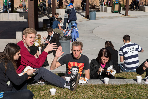The Alumni Association provided a Potato bar following the celebration photo in the Spori Quad.