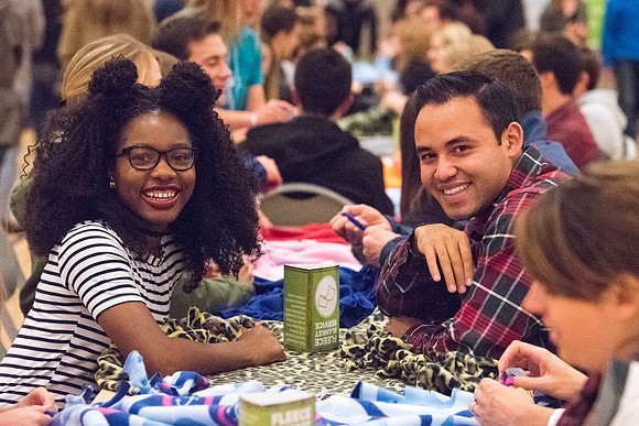 President Gilbert and his wife, Christine host a campus-wide date night for the students and their dates.
