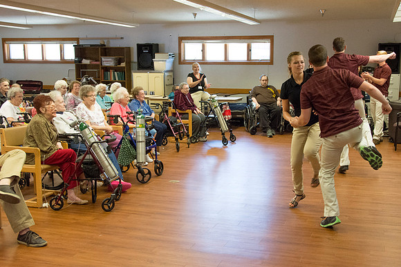 Dancers visit a Convalescent Center in Green River Wyoming.
