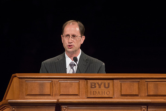 Brother Kevin Allred talked about conducting an internal audit in our lives in order to become more like Christ, during Tuesday's devotional.