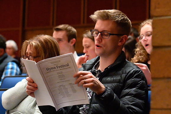 BYU-Idaho students and members of the Rexburg community gather to sing new hymns that have been written by the BYU-Idaho Community. (Students, Faculty/Staff,Community)