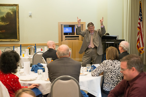 Ricks College Alumni gather to honor John and Trudy Bidwell at an Emeritus Breakfast.