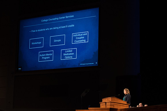 New students and parents learn about the events at Get Connected and how BYU-Idaho can help students succeed.
