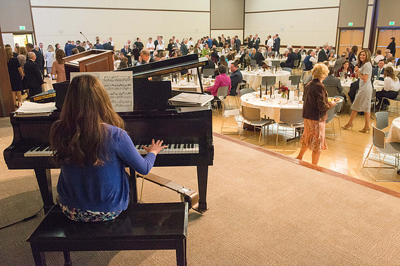 President Henry J Eyring hosts members of the President's Club who gather for a reception and banquet in the BYU-Idaho Marriott Center.