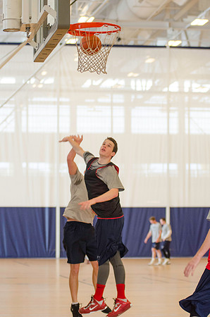 BYU-Idaho students playing basketball at the I-Center on campus