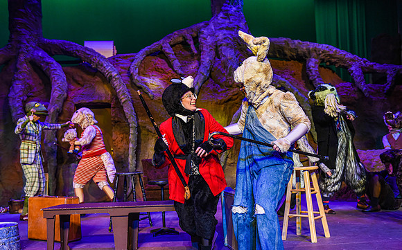 The theatre department's dress rehearsal of the Wind in the Willows in the Snow Drama Theatre.