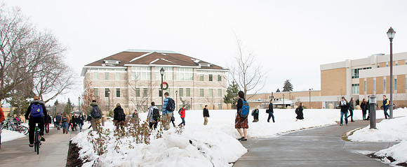 Students on Campus during the first week of Winter Semester