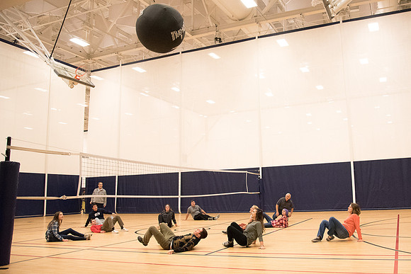 Closing social held in the I-Center courts. Food and fun with a Kin-Ball.