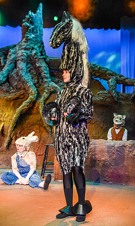 The theatre department's dress rehearsal of the Wind in the Willows in the Snow Drama Theatre.