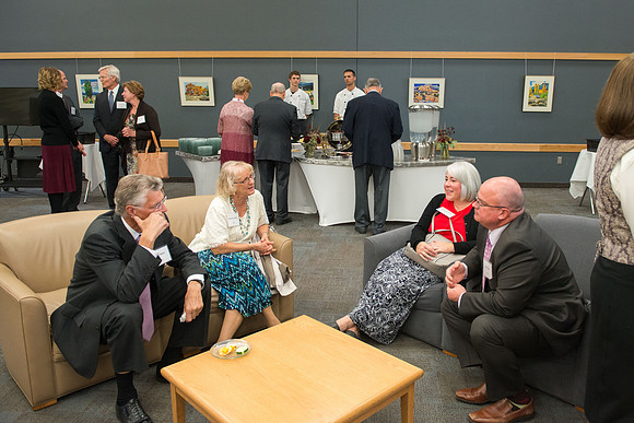 President Henry J Eyring hosts members of the President's Club who gather for a reception and banquet in the BYU-Idaho Marriott Center.