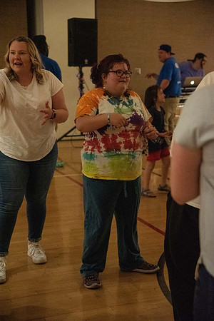 A Fourth of July party at the Hinckley Gym.