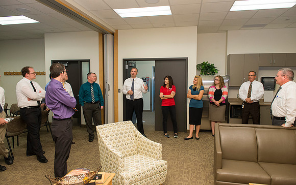 New employees get a tour of the BYU-Idaho Center.